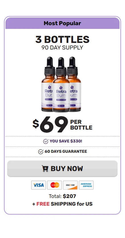 Retra Burn Pro™ 3 bottles pricing